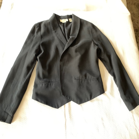 Cynthia Rowley Silk Jacket, XS, Black - Picture 8 of 13
